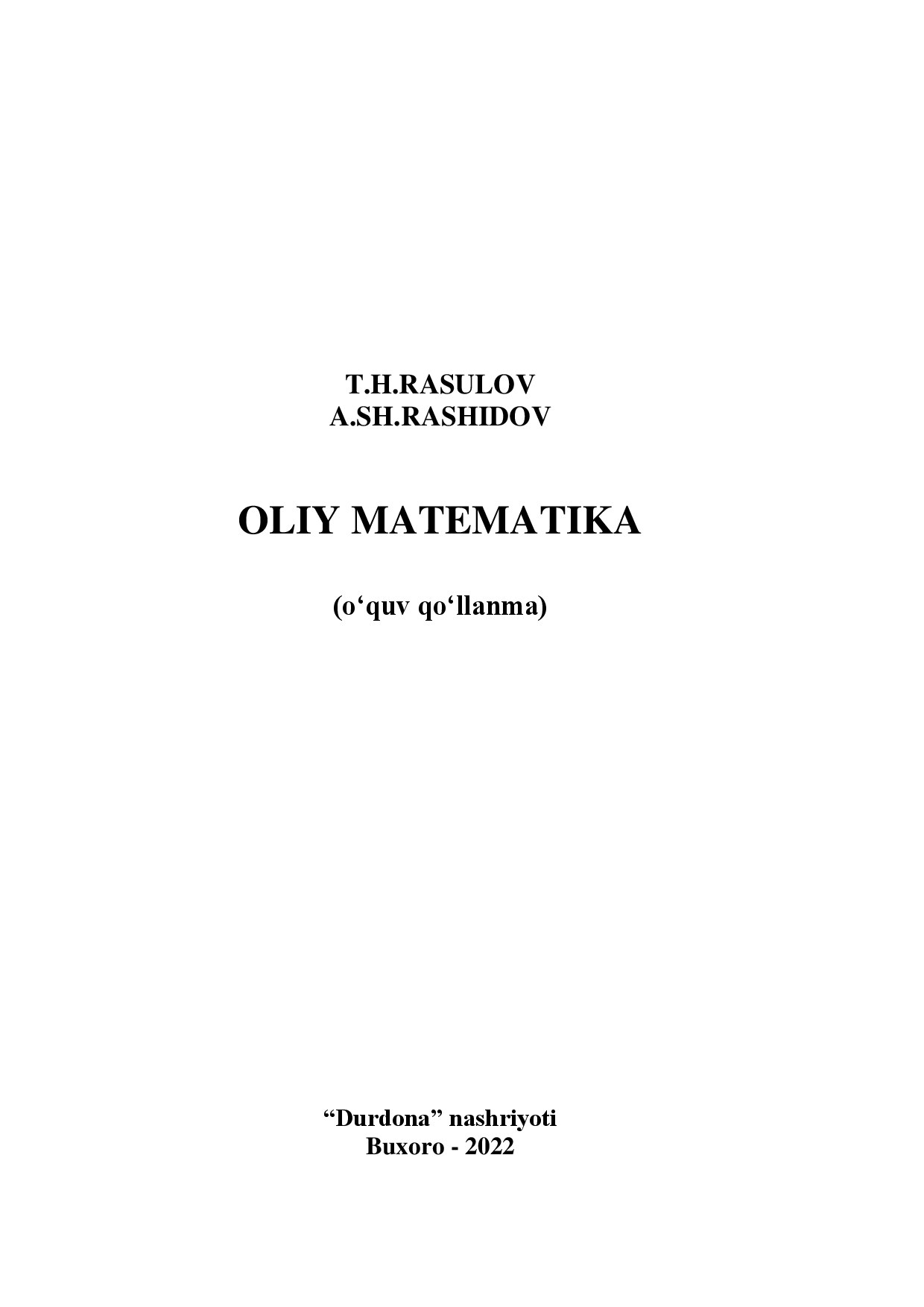 OLIY MATEMATIKA